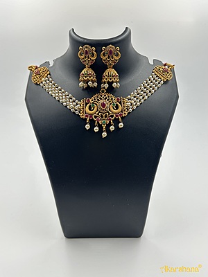 Antique 5 Lines Pearl Choker A1TJ00087