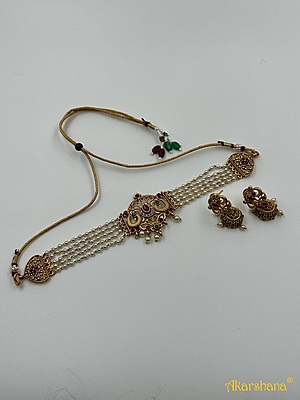 Antique 5 Lines Pearl Choker A1TJ00087