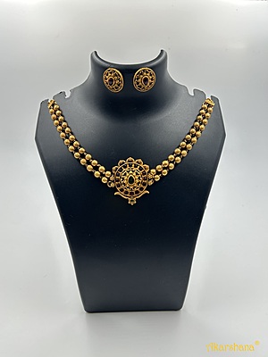 Antique 2 Lines Gold Balls Choker A1TJ00088