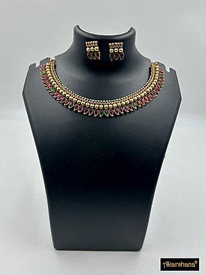 Mango Pattern Necklace with Studs A1TJ00258