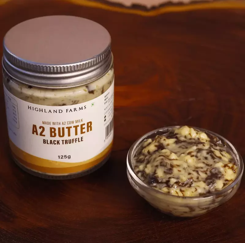 A2 Cow Milk Butter (Black truffle) 125 gms - Highland Farms