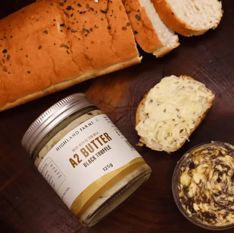 A2 Cow Milk Butter (Black truffle) 125 gms - Highland Farms