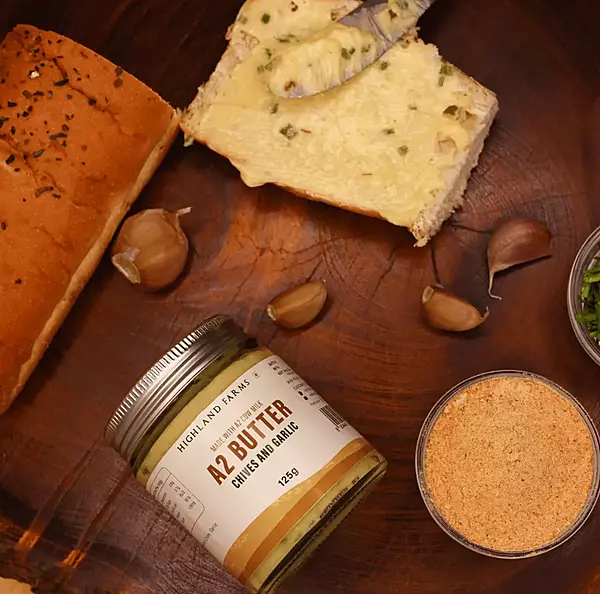 A2 Cow Milk Butter (Chives & Garlic) 125 gms - Highland Farms