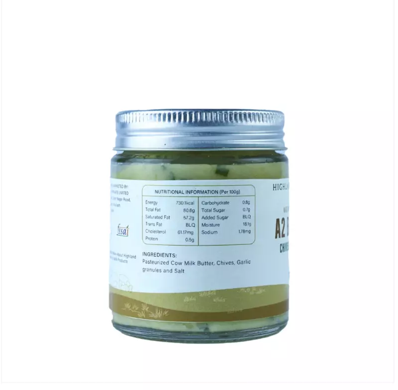 A2 Cow Milk Butter (Chives & Garlic) 125 Gms