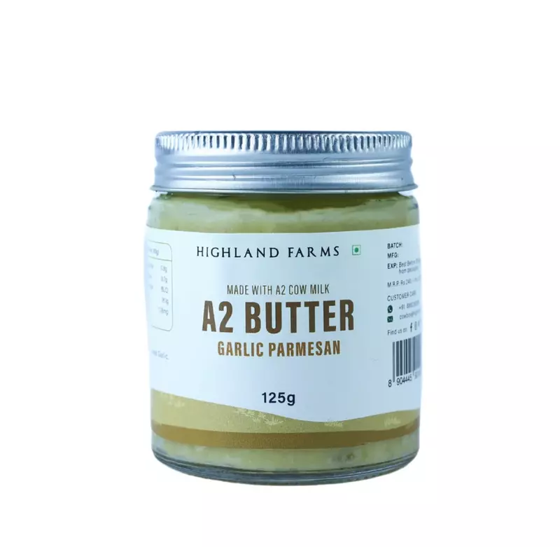 A2 Cow Milk Butter (Garlic Parmesan) 125 gms - Highland Farms