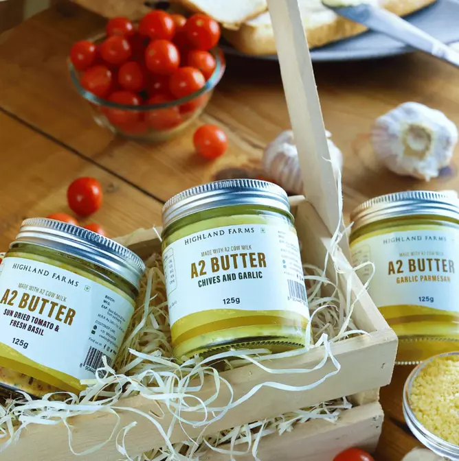 A2 Cow Milk Butter (Garlic Parmesan) 125 Gms