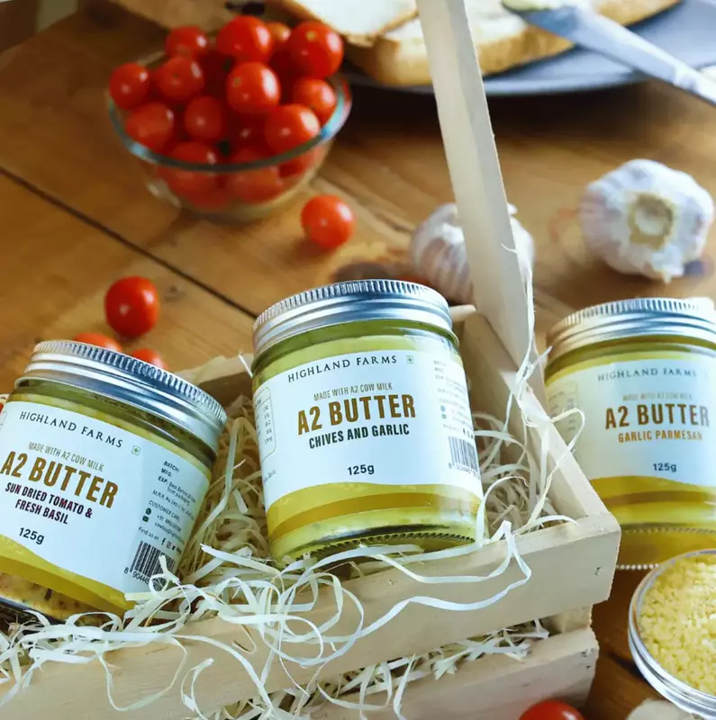 A2 Cow Milk Butter (Garlic Parmesan) 125 gms - Highland Farms