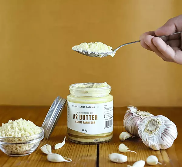 A2 Cow Milk Butter (Garlic Parmesan) 125 gms - Highland Farms