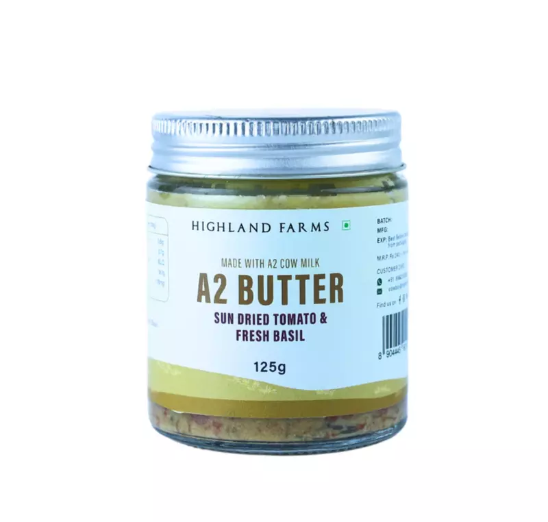 A2 Cow Milk Butter (Sundried Tomato & Basil) 125 Gms