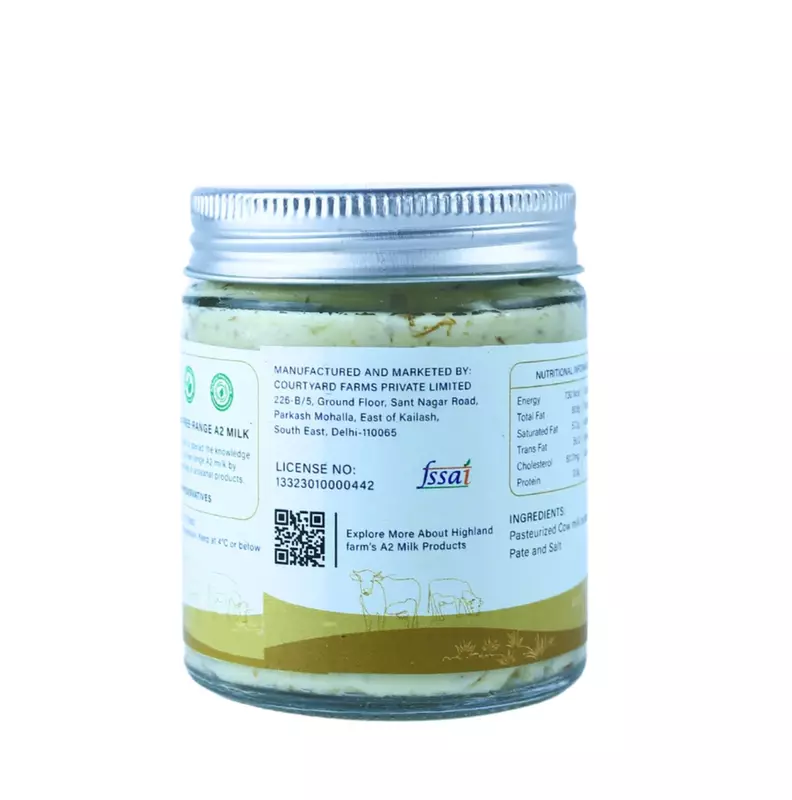 A2 Cow Milk Butter (Sundried Tomato & Basil) 125 gms - Highland Farms