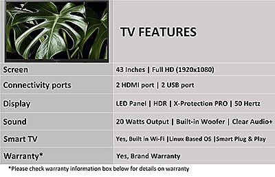 Sony Bravia 108 cm (43 inches) Full HD LED Smart TV KLV-43W672G (Black)