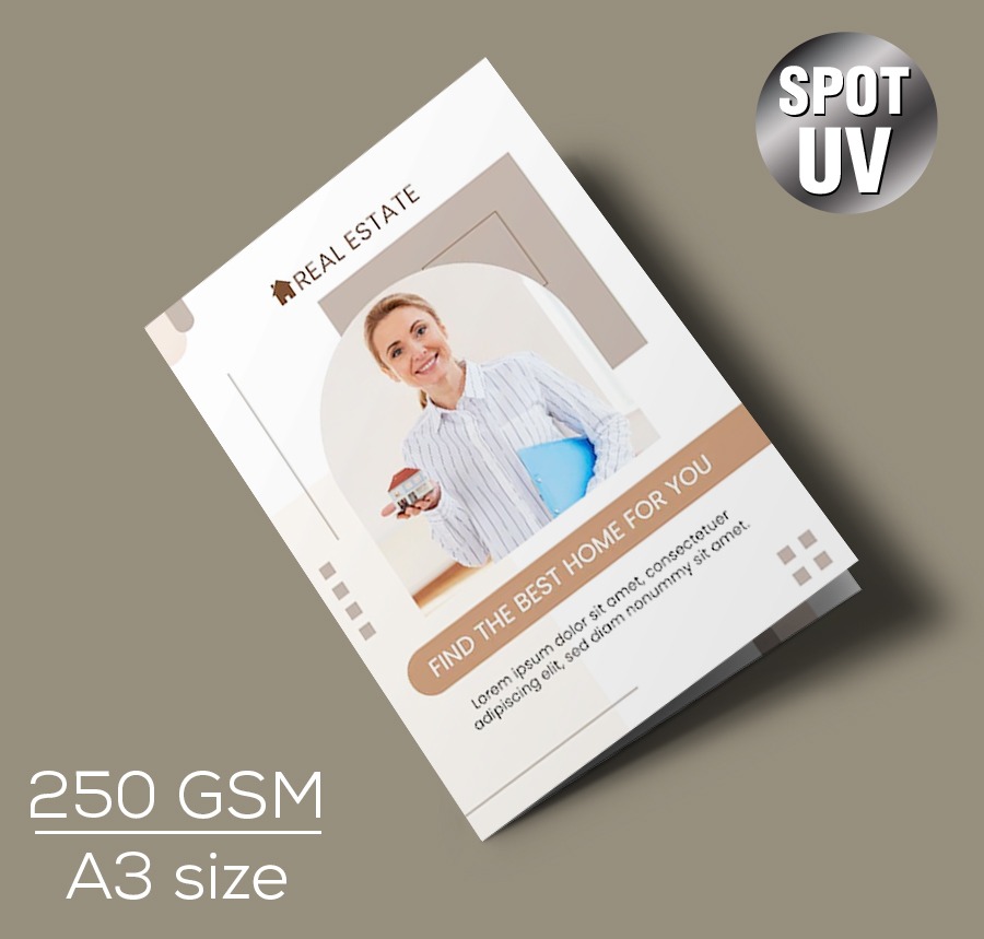 A3 Brochure- 250 gsm-Spot UV