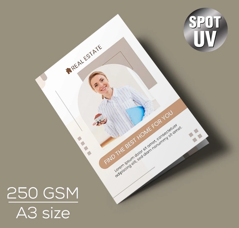 A3 Brochure- 250 gsm-Spot UV