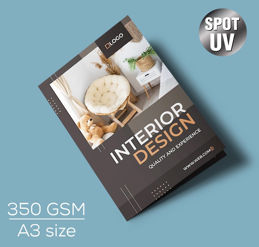 A3 Brochure- 350 gsm-Spot UV