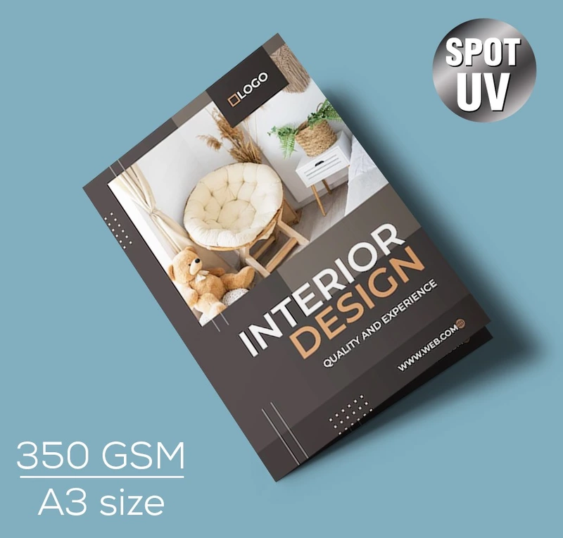 A3 Brochure- 350 gsm-Spot UV