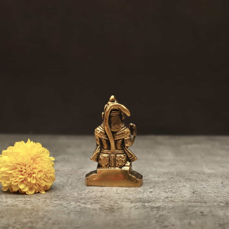 Brass Sitting God Hanuman Idol - 3 inch Height | Majestic Brass Idol of Sitting Lord Hanuman for Devotional Adornment
