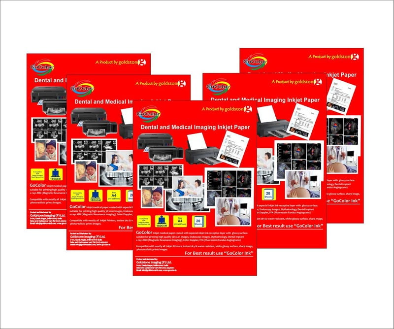 Inkjet Photo Paper for Medical Images, Dental Implant, X Ray MRI, Color Doppler, FFA etc A4 Size 180 GSM 20 Sheet Pack X 5 Pack Inkjet Photo Paper for Medical Images, Dental Implant, X Ray MRI, Color Doppler, FFA etc A4 Size 180 GSM 20 Sheet Pack X 5 Pack