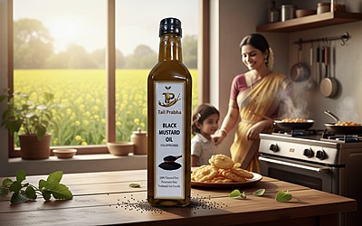 Mustard Oil (Black) (Cold & Wood Pressed)
