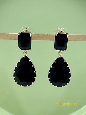Black Glass Stone Dangles A6FJ00181B