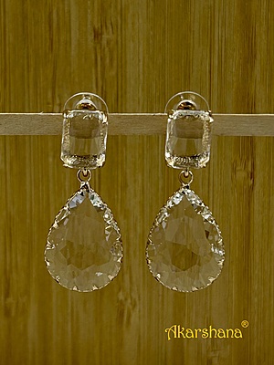 White Transparent Glass Stone Dangles A6FJ00181F