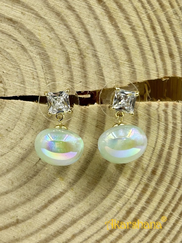 CZ Stone White Pearl Dangles A6FJ00195E
