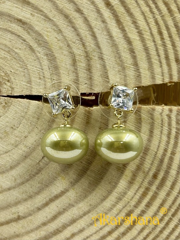 CZ Stone Green Pearl Dangles A6FJ00195F