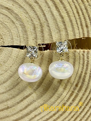 CZ Stone White Pearl Dangles A6FJ00195G