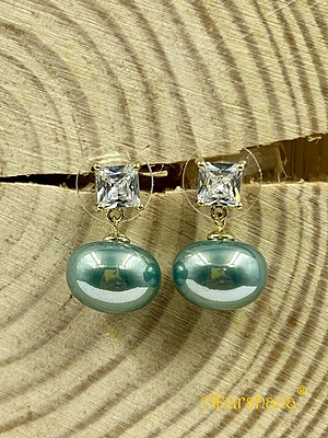 CZ Stone Green Pearl Dangles A6FJ00195H