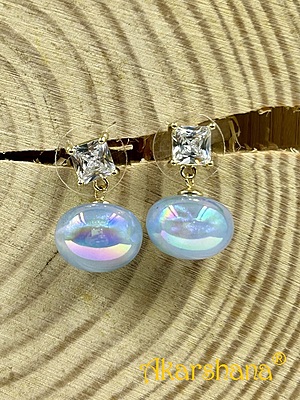 CZ Stone Blue Pearl Dangles A6FJ00195I