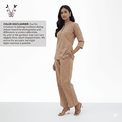 Top and Pant Co-Ord Set - Beige / Arrow