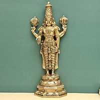 Brass Tirupati Balaji Venkateshwara Idol - 19 inch Height | Revered Brass Idol of Tirupati Balaji Venkateshwara for Spiritual Worship