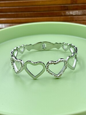 Anti Tarnish Silver Kada Bracelet with Stones A7FJ00016B