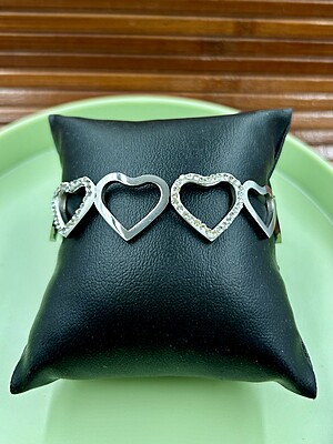 Anti Tarnish Silver Kada Bracelet with Stones A7FJ00016B