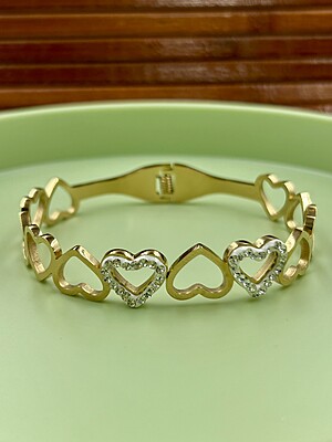 Anti Tarnish Gold Kada Bracelet with Stones A7FJ00016D