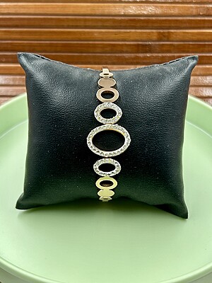 Anti Tarnish Rose Gold Kada Bracelet with Stones A7FJ00016G