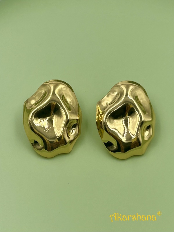 Anti Tarnish Hammered Big Studs A7FJ00023E