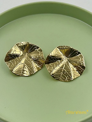 Anti Tarnish Big Round Leaf Earring A7FJ00023G