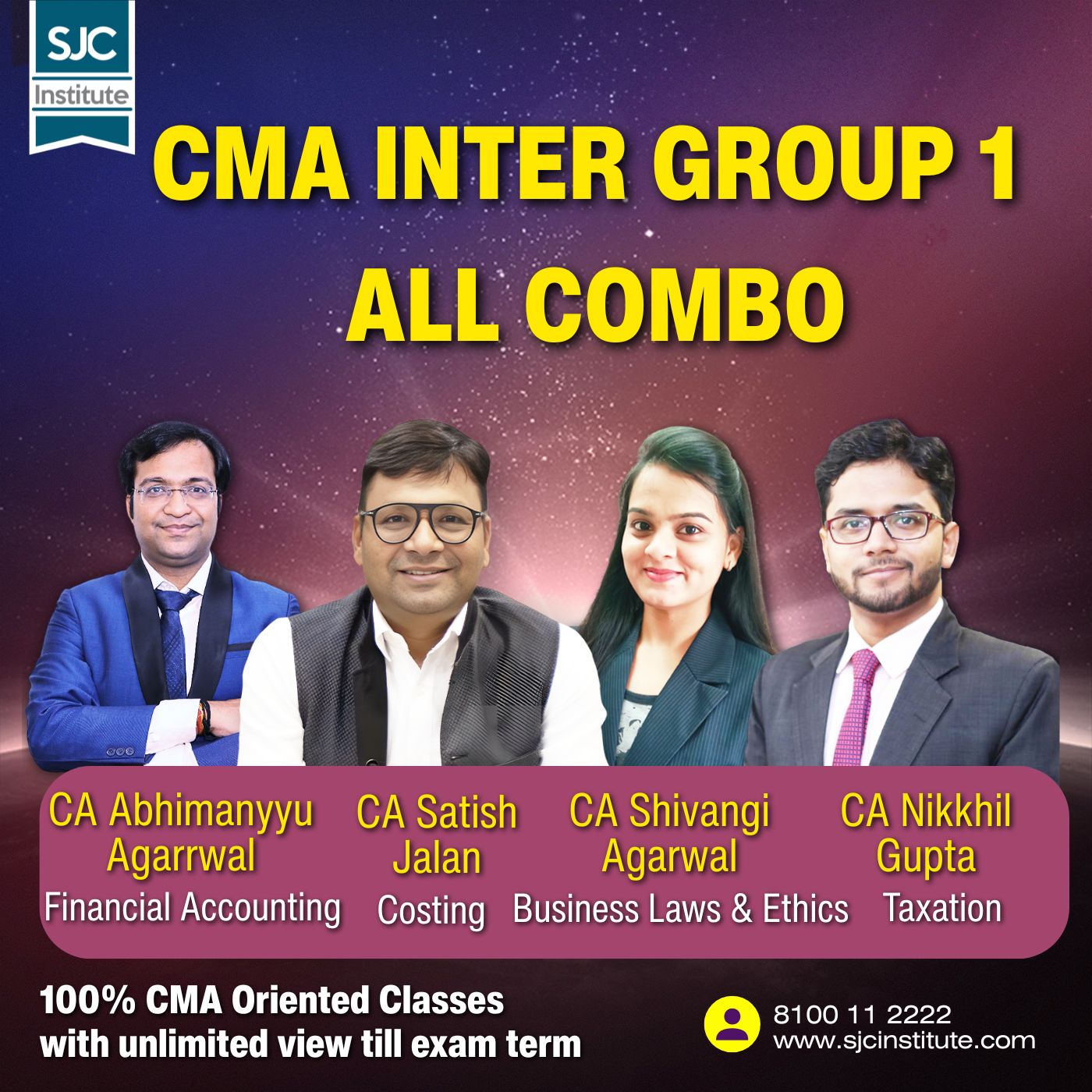 CMA Inter Group 1 All Combo (COST+ BLE + TAX + FA) By CA Satish Jalan,CA Shivangi Agarwal,CA Nikkhil Gupta, CA Abhimanyyu Agarrwal