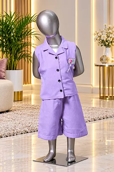 1816  kids capri suit lavender size-26