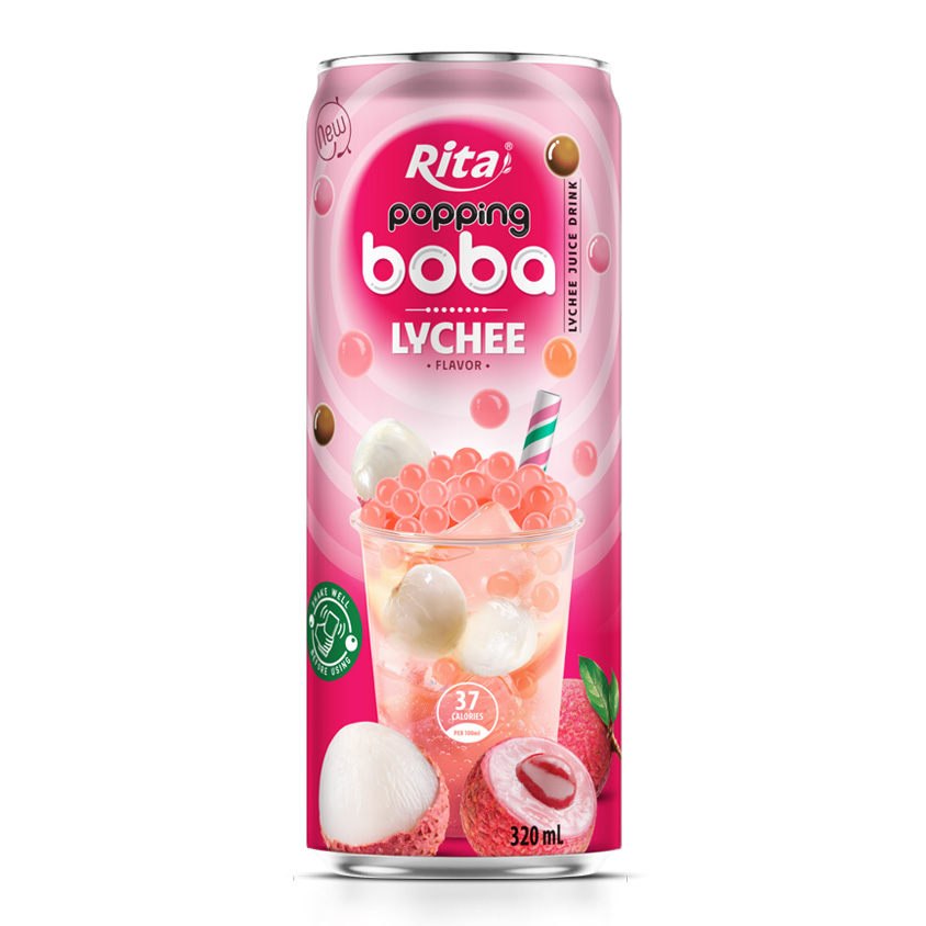 Abest Popping Boba Lychee Juice Drink 320ml