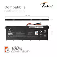 Techie 4-Cell Laptop Battery – Reliable, Long-Lasting Power for Acer NE511, NE512, Aspire E3 & E5