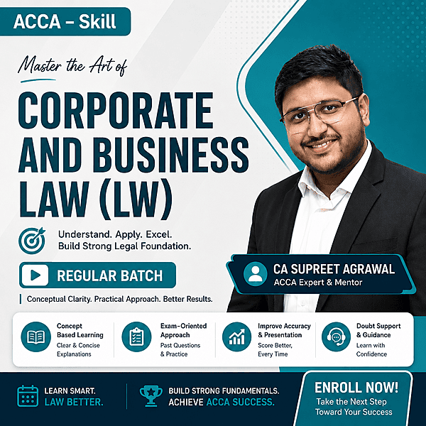ACCA – Corporate & Business Law (LW) Full English BY CA Supreet Agarwal
