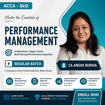ACCA – Performance Management (PM) Full English BY CA Anshu Budhia