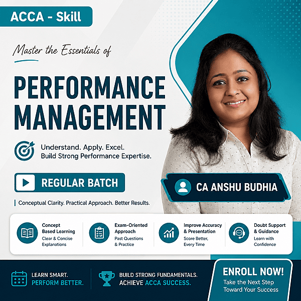 ACCA – Performance Management (PM) Full English BY CA Anshu Budhia