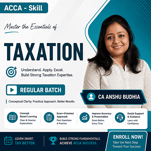 ACCA – Taxation (TX) Full English BY CA Anshu Budhia