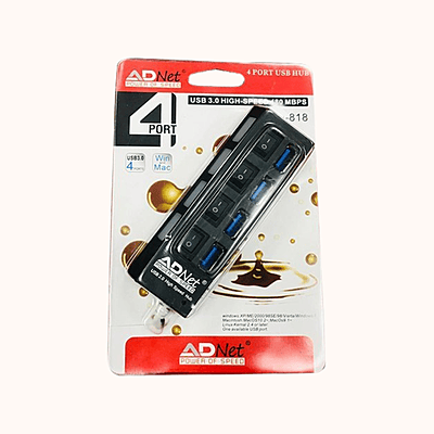 ADNet USB HUB  2.0 Hub 7Port with switch (AD-819) New - Buy Online India