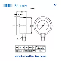 Baumer AF Capsule Pressure Gauge - DN 63/100/125/150 mm