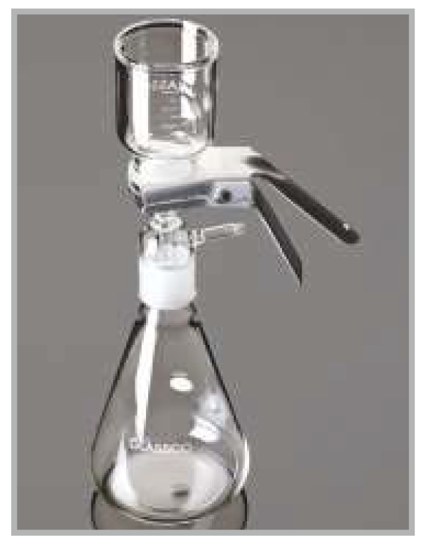 All-Glass Filter Holder Assembly with Funnel, Fritted-Base & Cap, Clamp 47 mm, Ground Joint Flask 1Lts GC