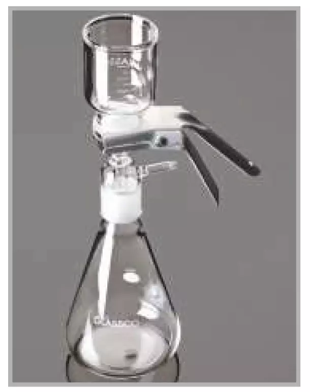 All-Glass Filter Holder Assembly with Funnel, Fritted-Base & Cap, Clamp 47 mm, Ground Joint Flask 1Lts GC