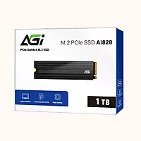 AGI 1 TB PCIe NVMe 4.0 M.2 SSD, Gen4x4, Heat Sink, 7400MB/s, AGI2T0G44AI828